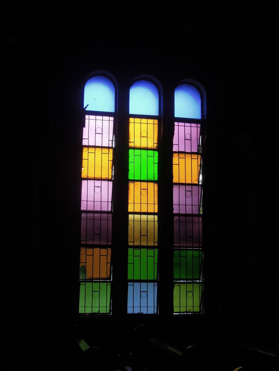 Stained-glass window of the Sacred Heart Parish - Shrine
