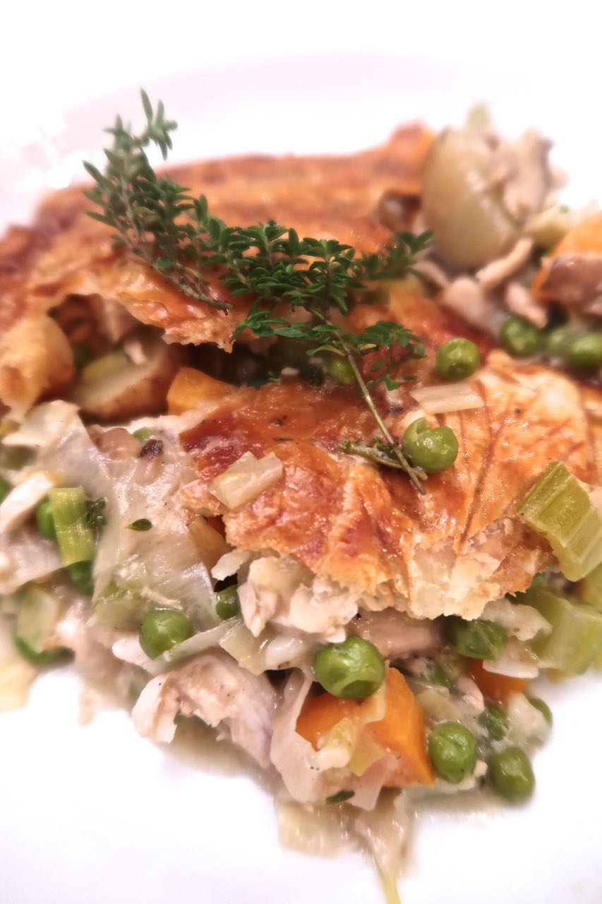 Scrumpdillyicious Chicken Pot Pie with Thyme Puff Pastry