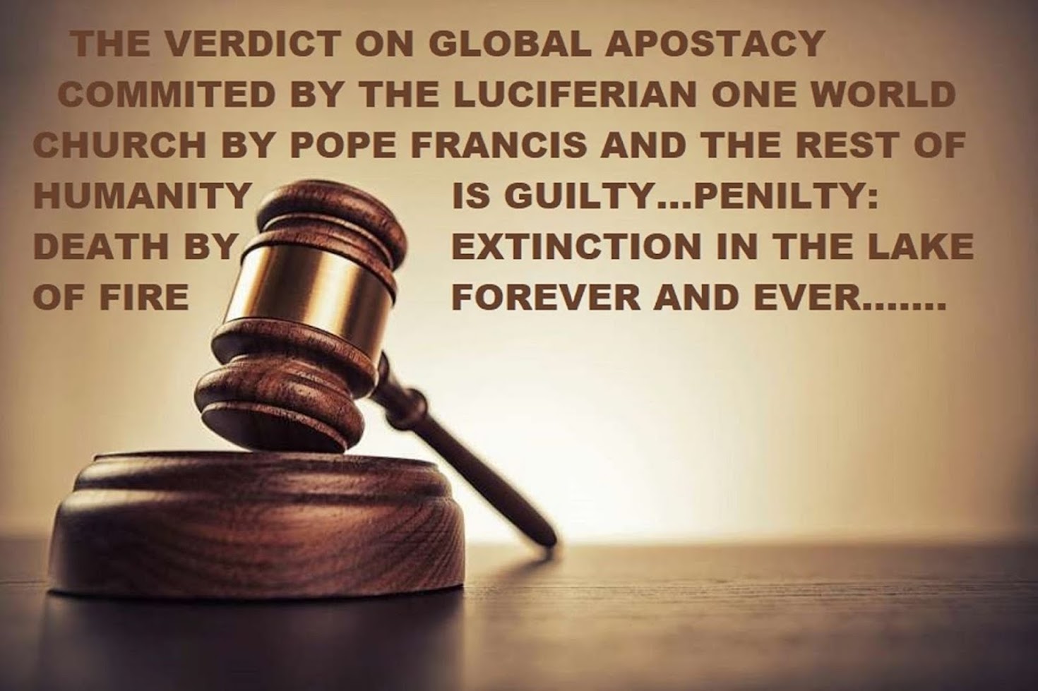 ...GLOBAL APOSTASY PUNISHMENT IS.