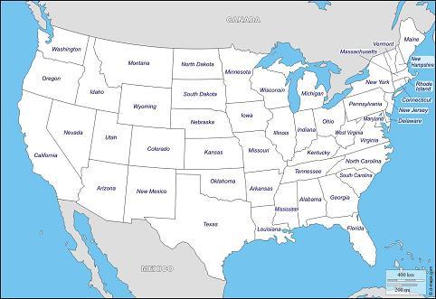 Mapa stanowa USA