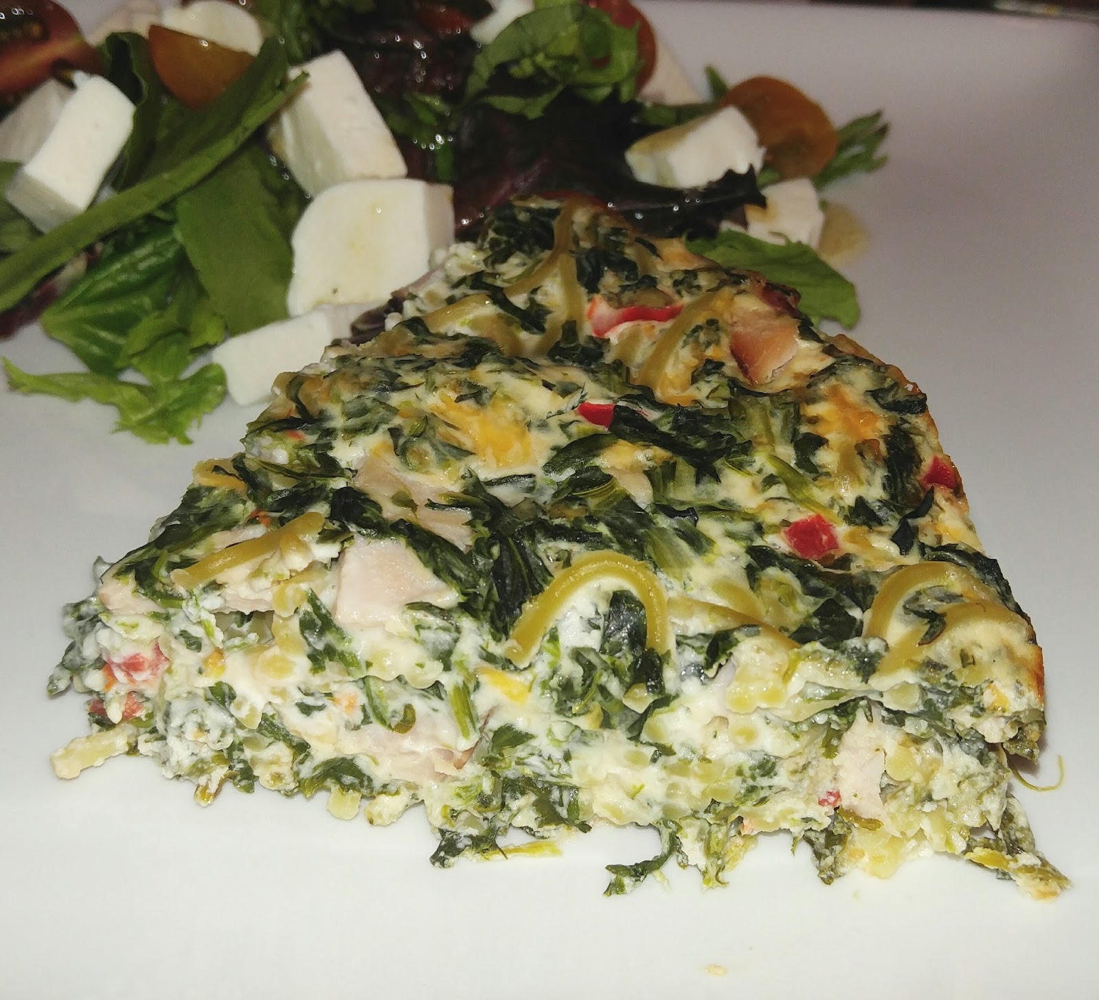 Rebecca's Amazing Creations Turkey Spinach Spaghetti Pie