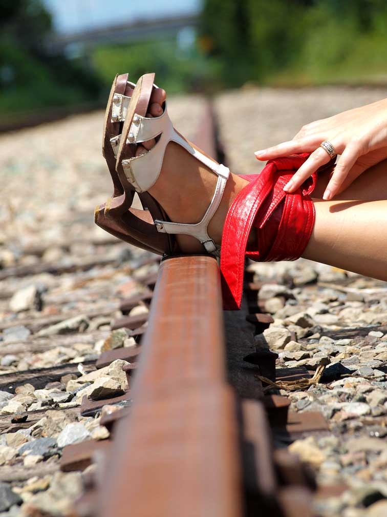 Maria Matveeva Photographer Hot Photoshoot On Train Tracks 