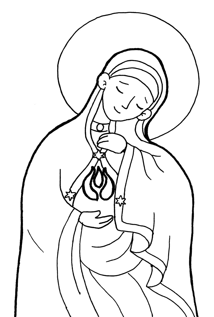 Virgen Maria Ruega Por Nosotros Virgen Maria Para Colorear