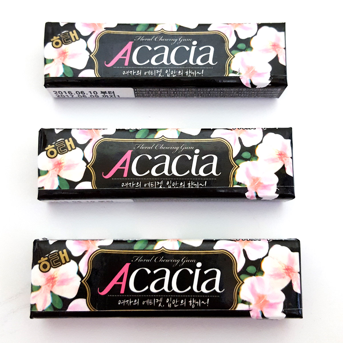 Korea Acacia Floral Chewing Gum (18 sticks = 3 packs) Premium Taste