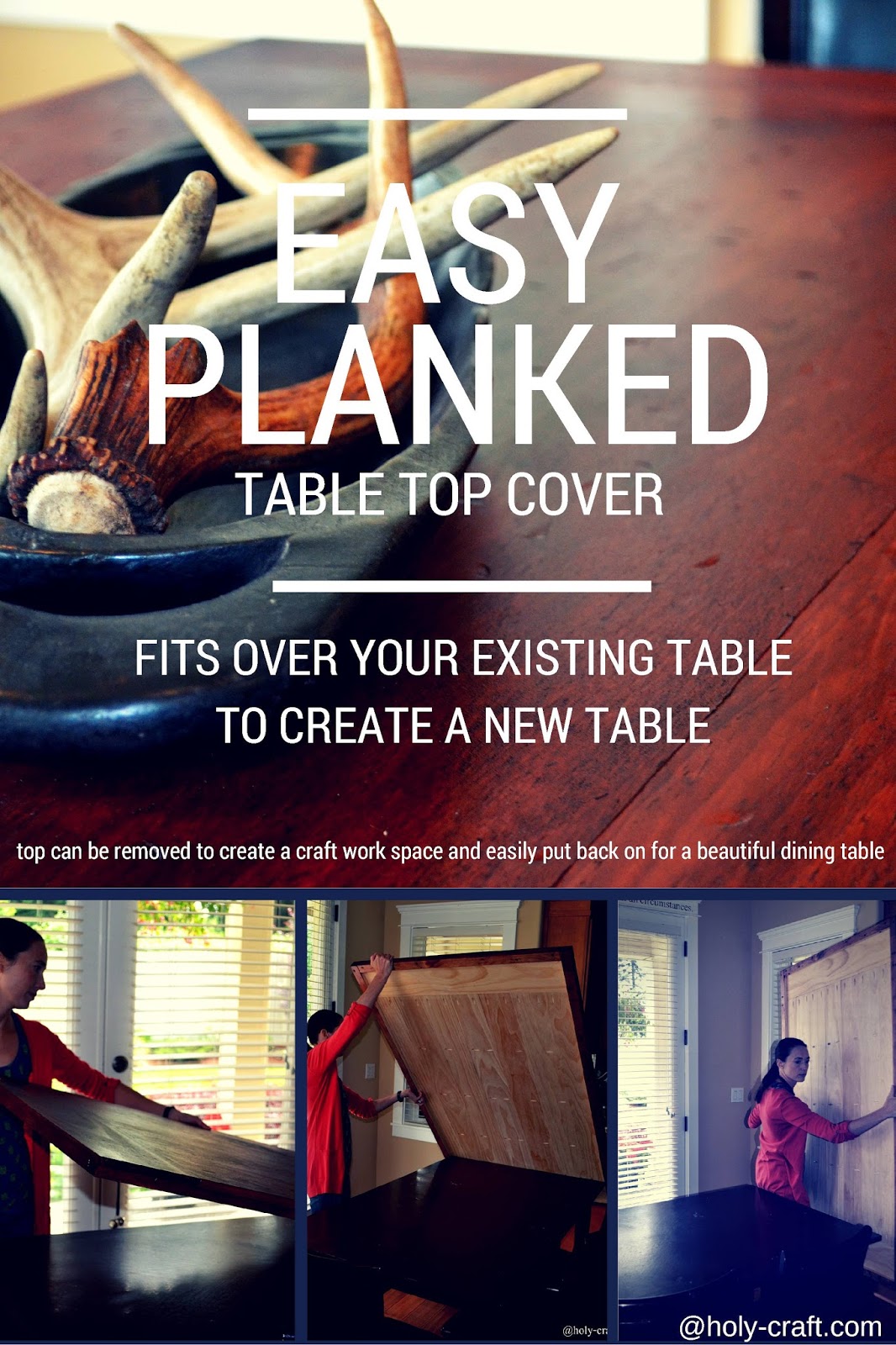 Easy DIY planked table top cover for your existing table