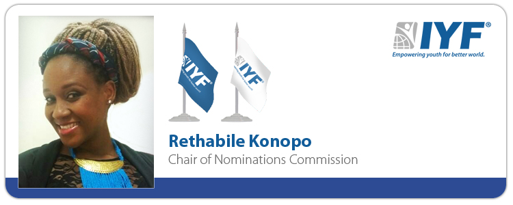 Rethabile Konopo, IYF Chair of Nominations Commission Rethabile Konopo, IYF Chair of Nominations Commission