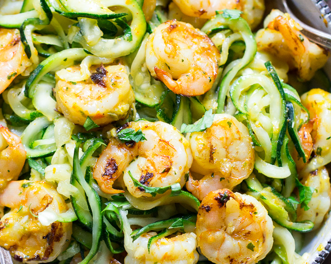 Citrus Grilled Shrimp and Zoodles {Paleo, Whole30}