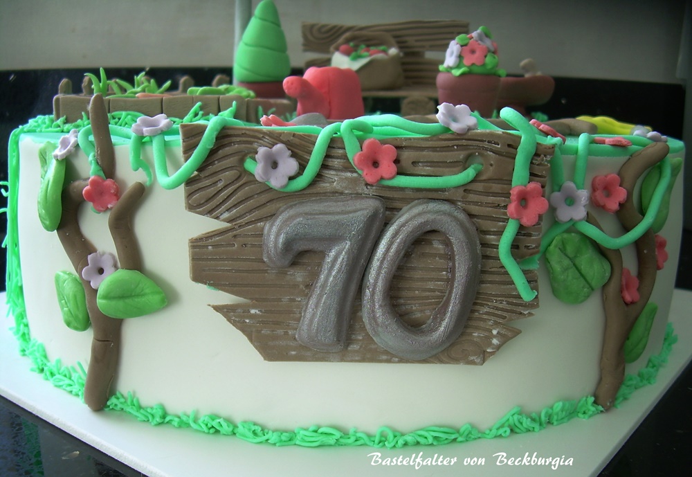 Bastelfalter´s Tortenwelt Motivtorte Garten