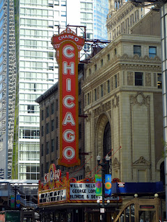 Chicago Theater sign in downtown Chicago, Illinois