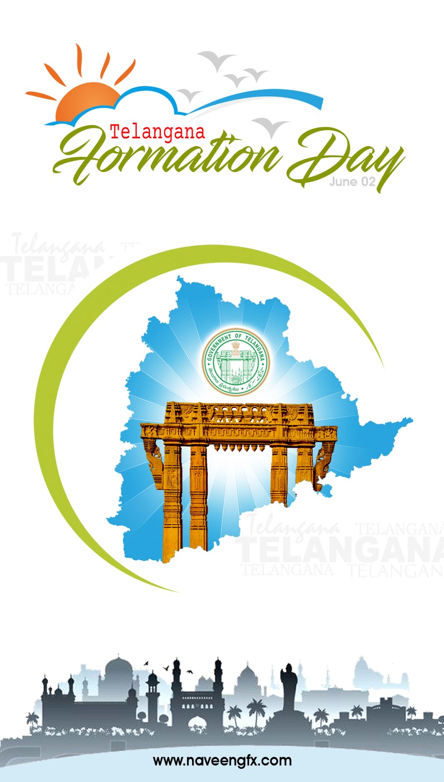 telangana formation day HD mobile wallpapers and wishes | naveengfx