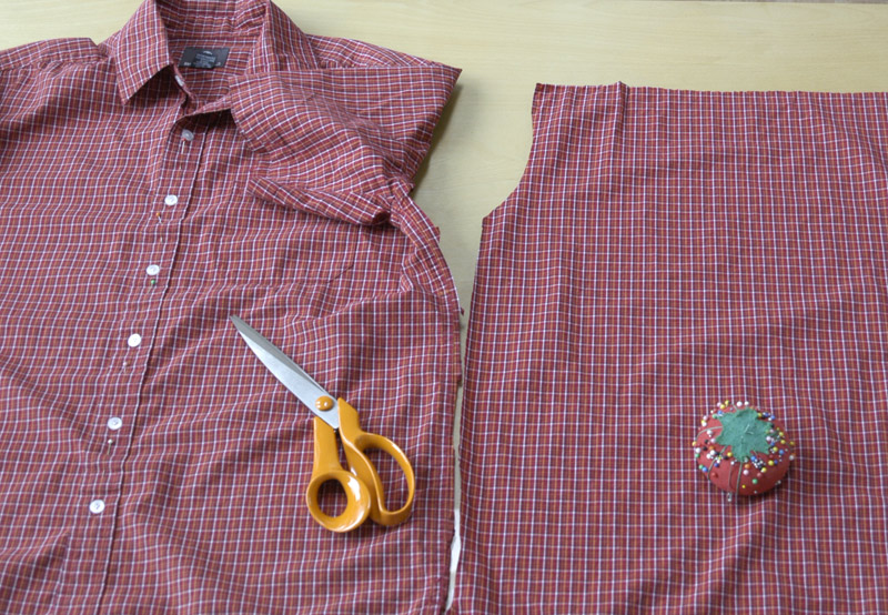 Dress shirt to cinch sack tutorial
