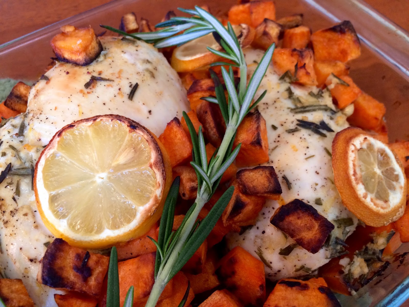 Tasty on My Mind Lemon Rosemary Chicken with Sweet Potatoes