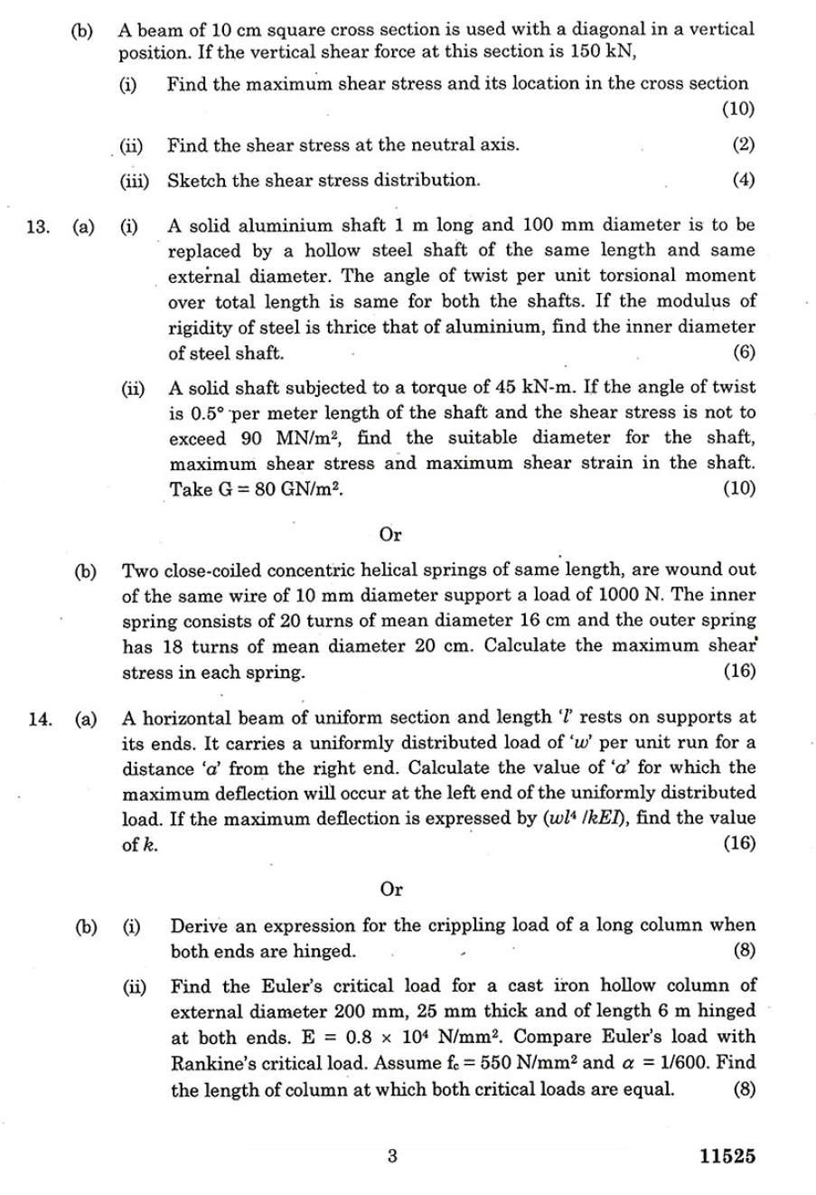 ME2254 Strength of Materials Nov Dec 2012 Question Paper University