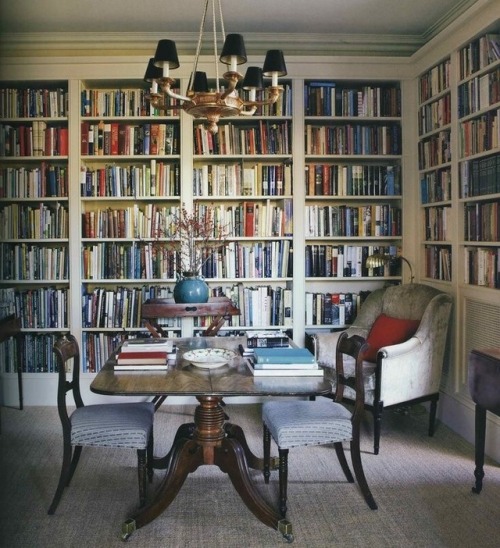 Content in a Cottage: Dining Room Turned Library