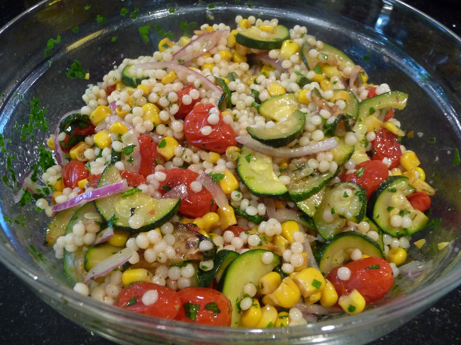 Israeli Couscous, Cherry Tomato and Zucchini Salad
