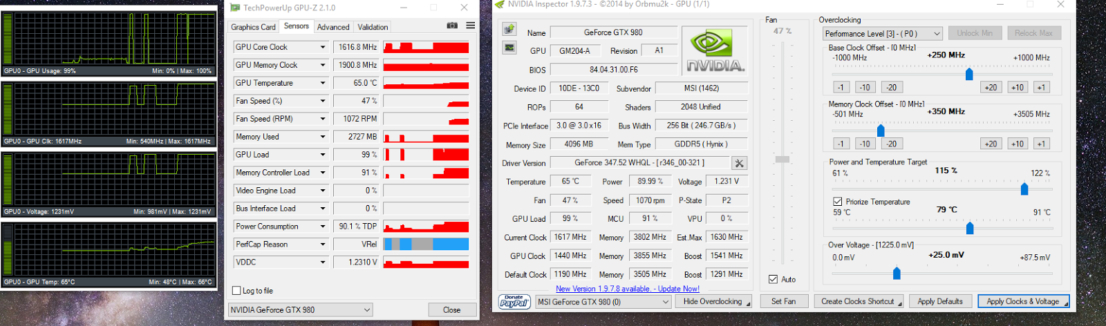 Overclocking GPU 980 GTX to Increase Hash Rate While Mining ETH