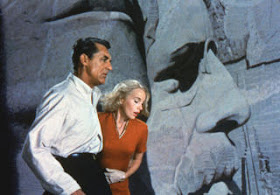Grant and Saint on Mount Rushmore North by Northwest 1959 movieloversreviews.filminspector.com