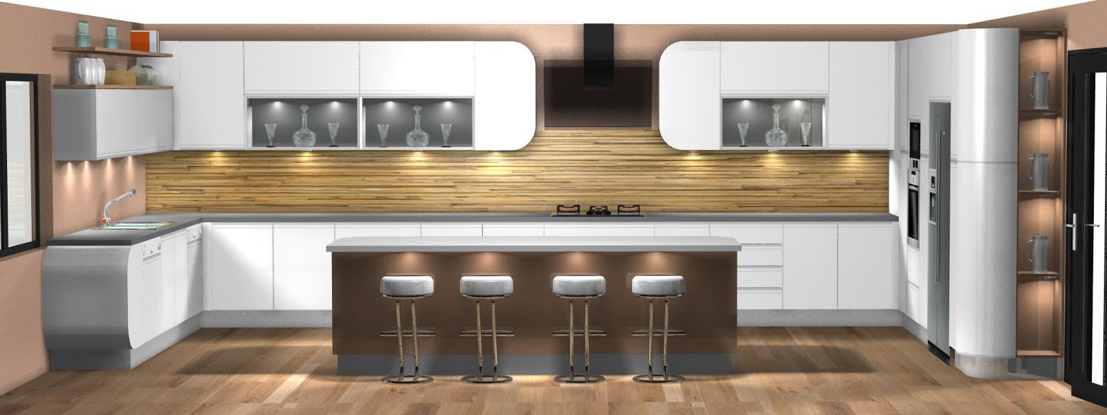 Diseño muebles de cocina: Diseño de pequeña barra para cafetería de hotel