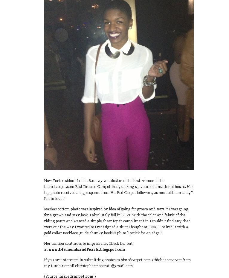 Best Dressed Contest, You in First Place! DIYmonds & Pearls