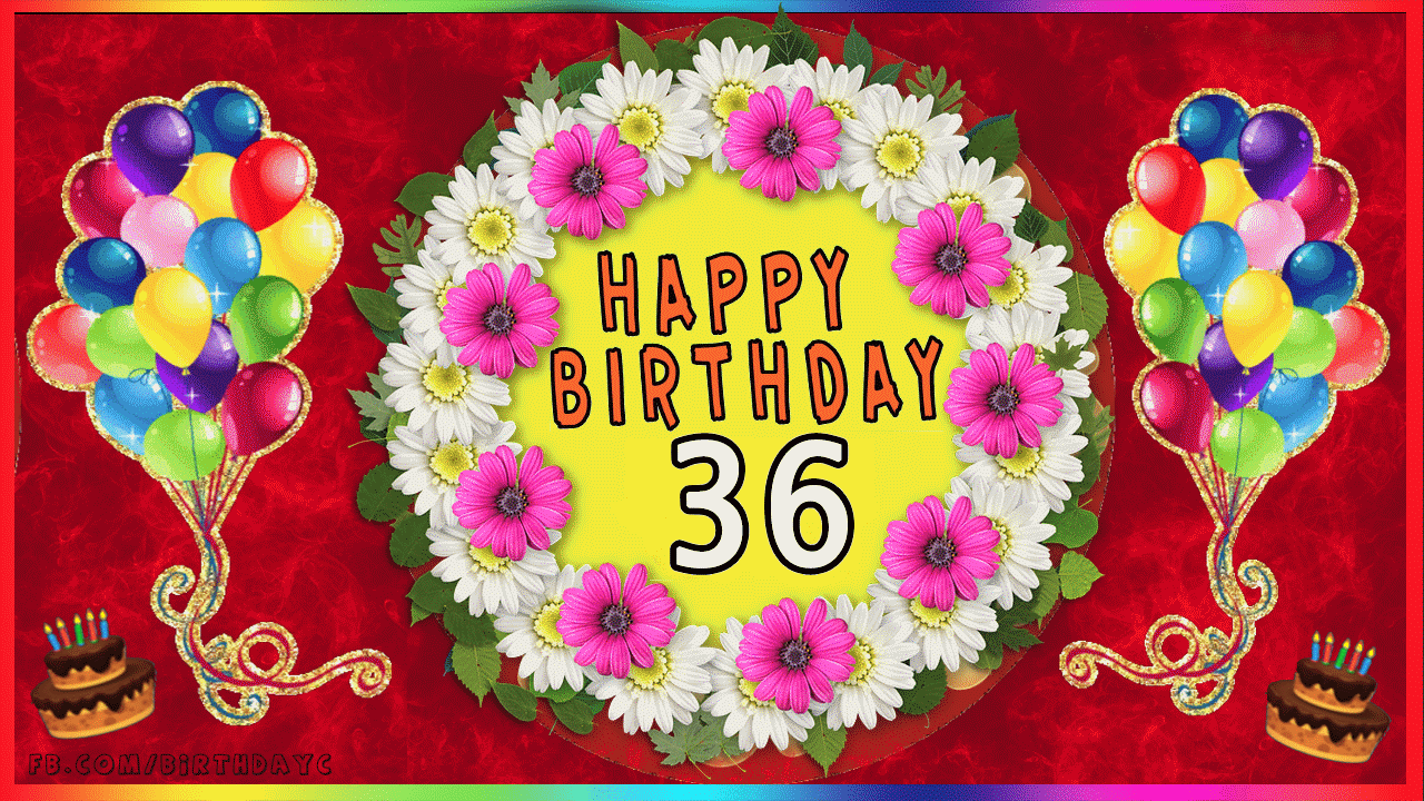 36th Birthday images, gif, Greetings Cards for age 36 years