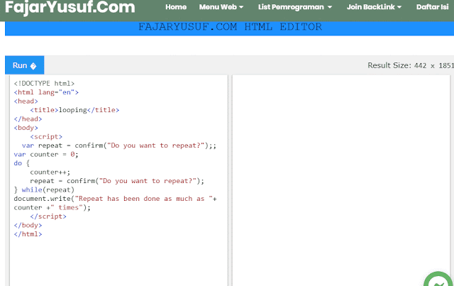 Looping In Javascript Program