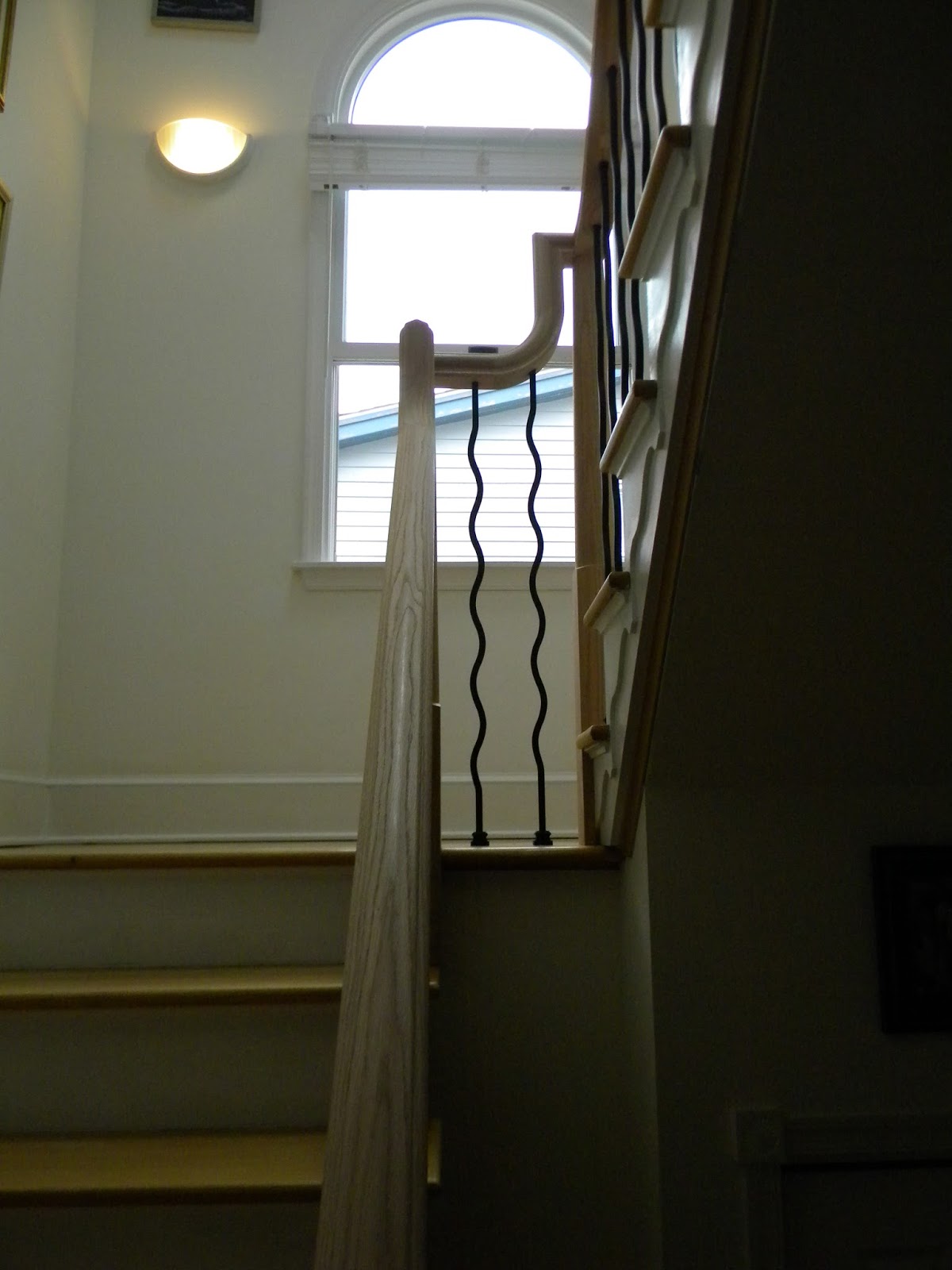Wood Stairs and Rails and Iron Balusters Wavy Iron Balusters Ocean City NJ