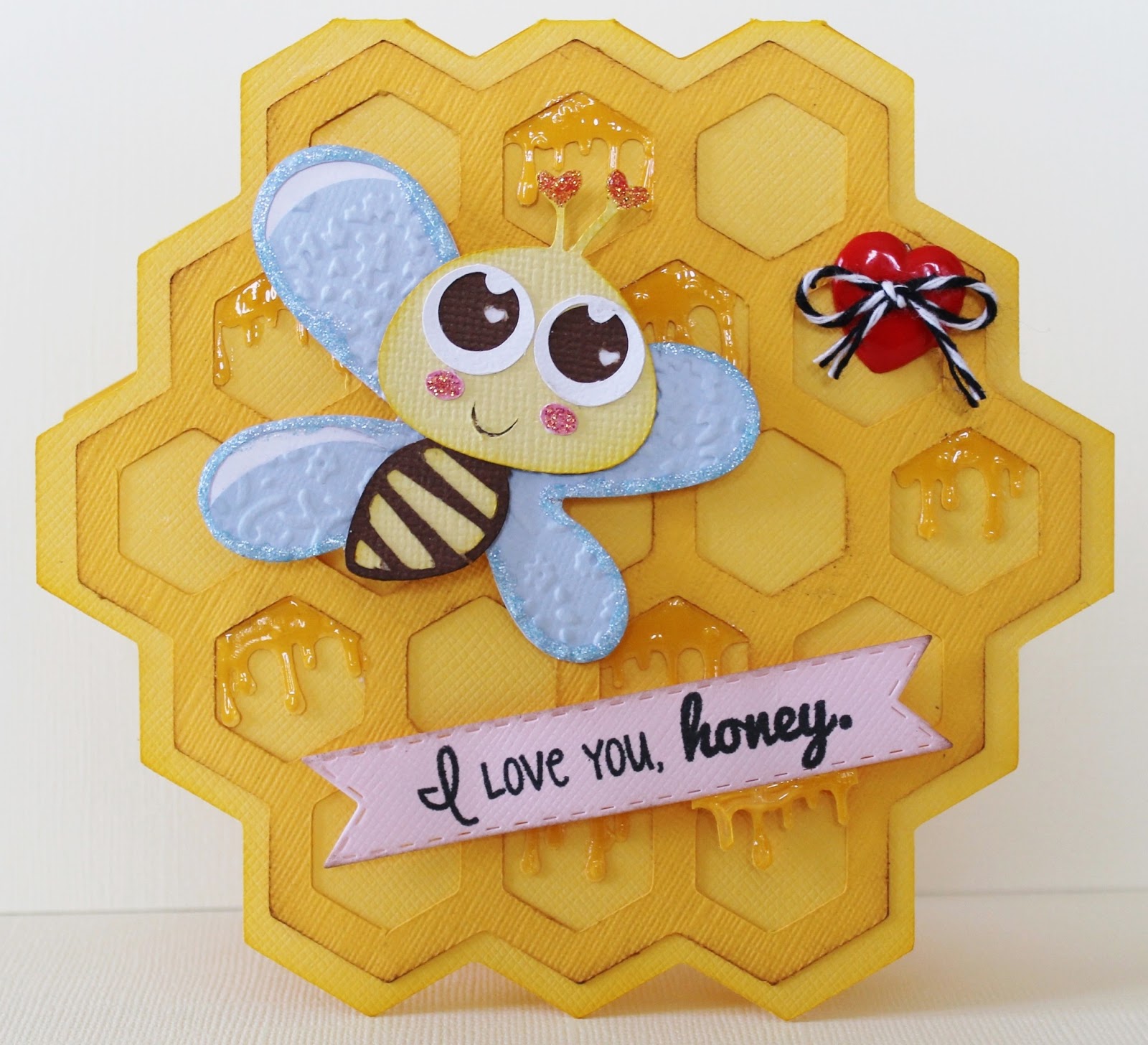 got2bcrafting I love you, honey Shaped card