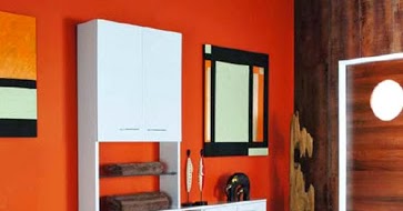 Baños en color naranja y marrón - Colores en Casa