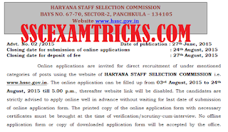 HSSC Junior Engineer Recruitment 2015