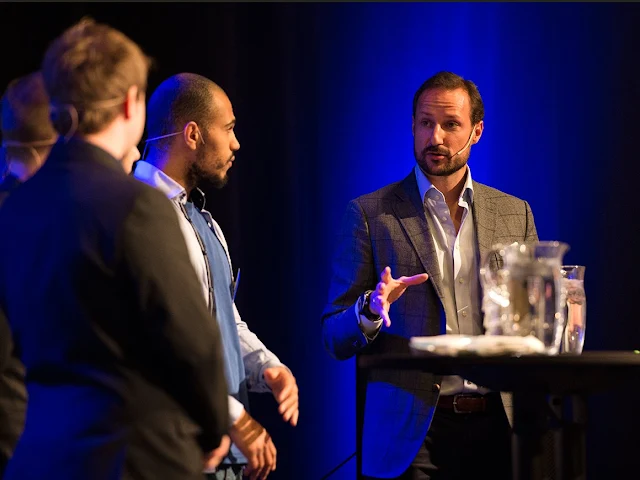 Crown Prince Haakon and Crown Princess Mette-Marit  attends the "Pøbel seminar" during the annual Pøbel conference in Stavanger.