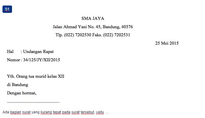 Contoh Soal Menulis Surat Undangan Rapat