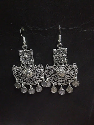 Silver Oxidised earrings PM02 DJ0016