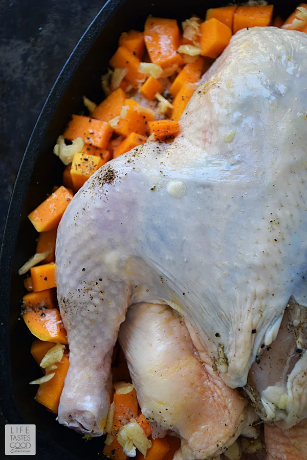 Whole Roasted Chicken with Vegetables | by Life Tastes Good #LTGRecipes #SundaySupper
