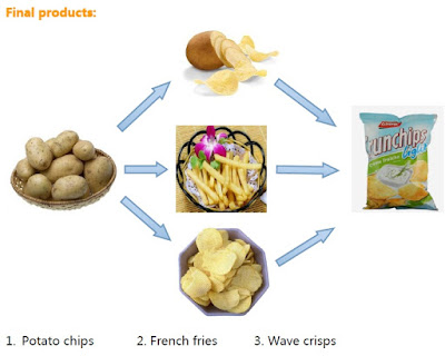 Potato Chips, french fry  and wave crisp Processing