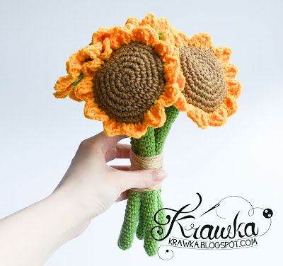Krawka: sunflower bouquet free pattern by Krawka
