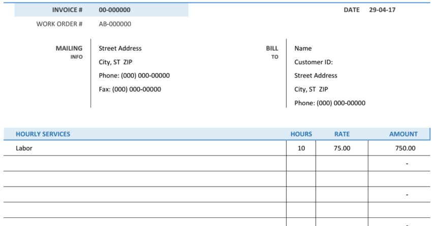 Software Consulting Invoice Template