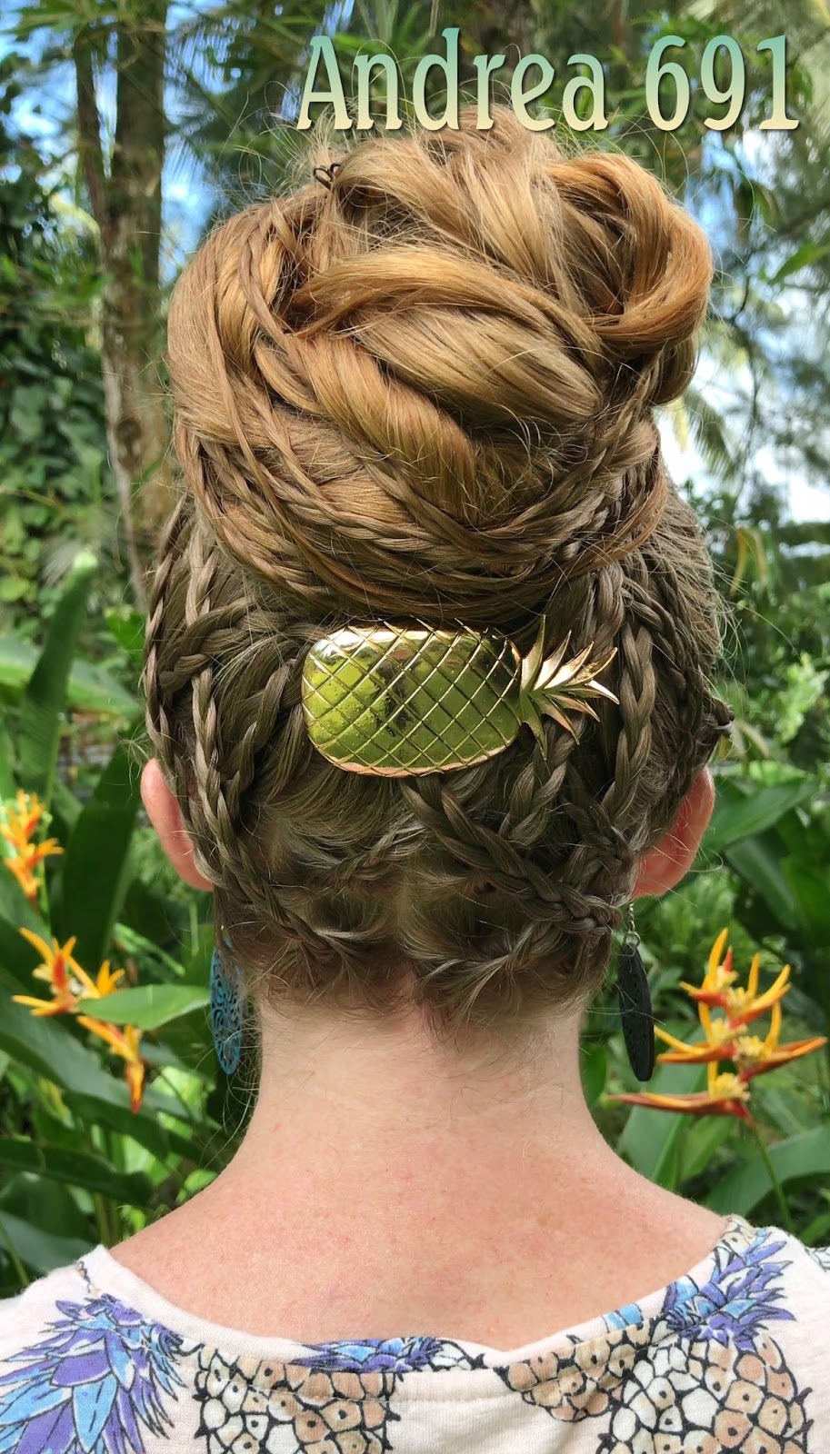 Braids & Hairstyles for Super Long Hair Pineapple Updo