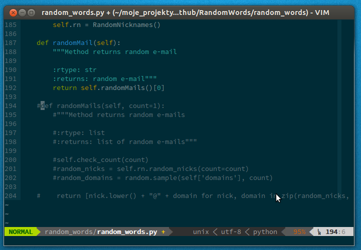 Vim jako Python IDE