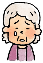 おばあさんの表情のイラスト（泣き）