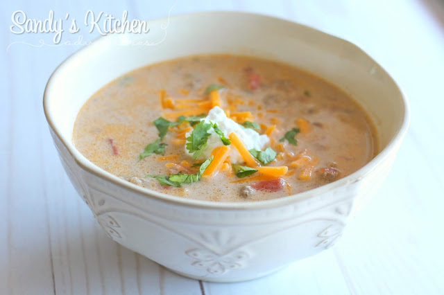 Crock Pot Beef Taco Soup | Sandy's Kitchen