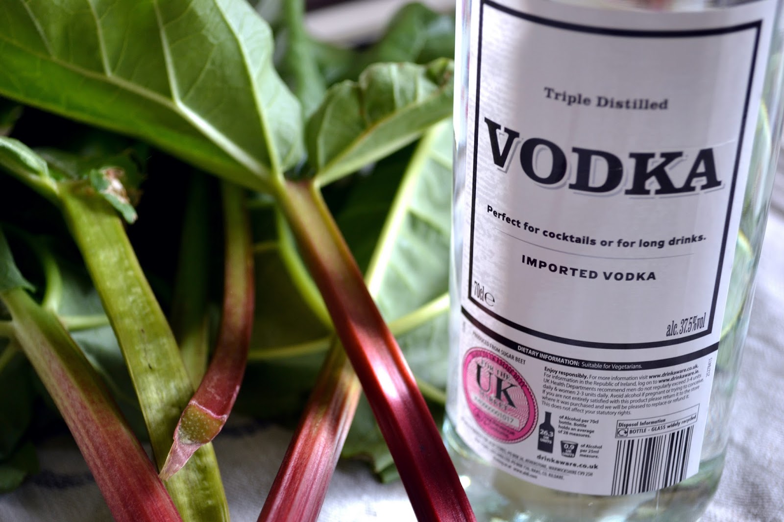 Homemade rhubarb vodka