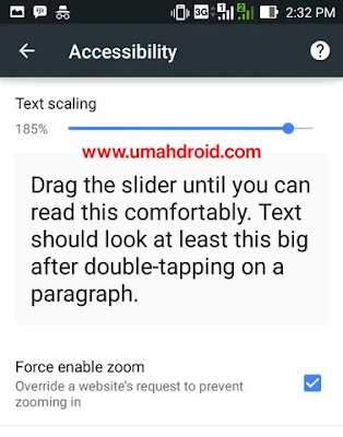 Setting Font Size dan Force Enable Zoom Chrome Android