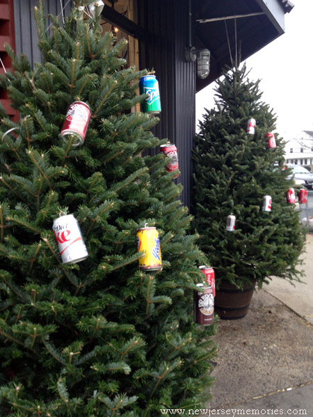 Christmas tree with soda can ornaments