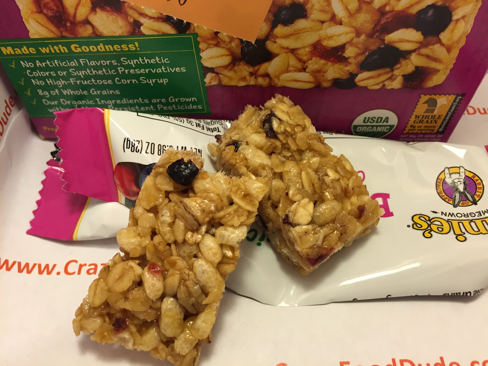 Crazy Food Dude Review Annie's Organic Berry Berry Granola Bars