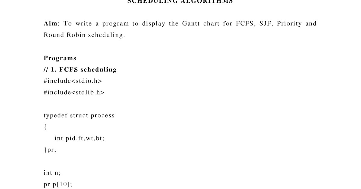 Dr R Anurekha: 3. a. Scheduling algorithm - FCFS