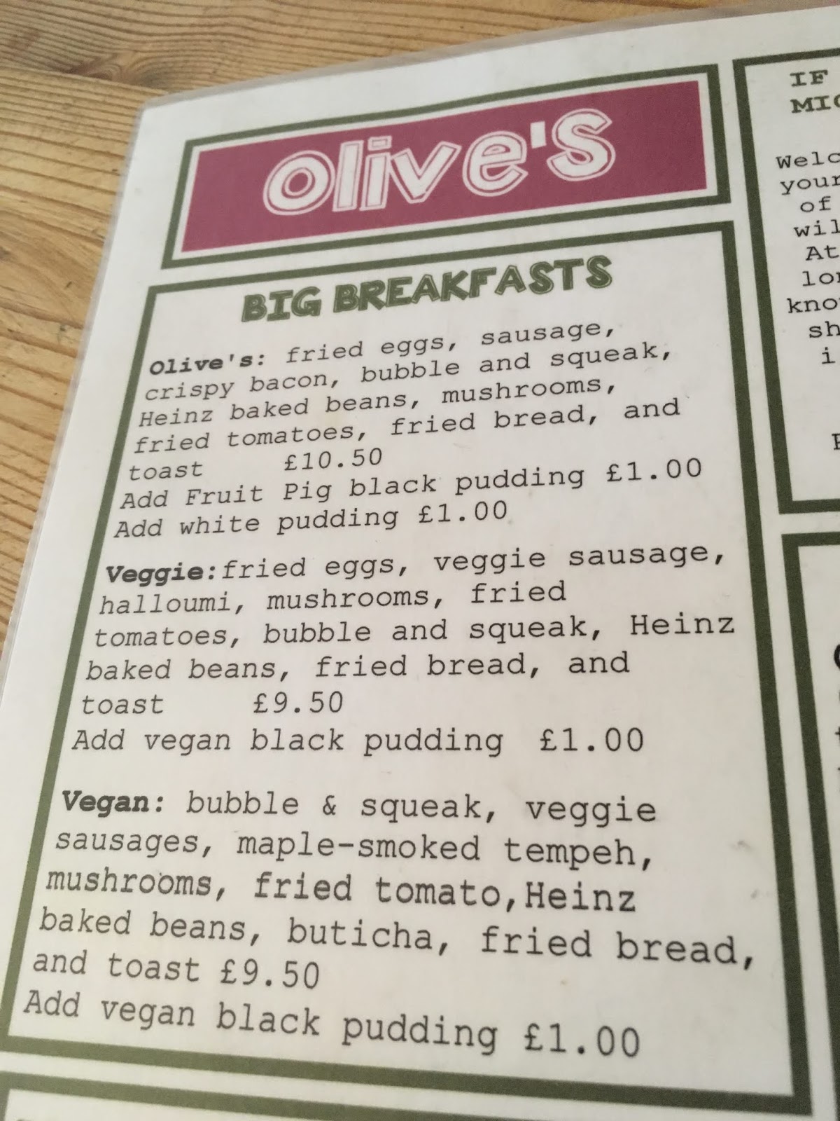 The Fry up Inspector Olives Norwich