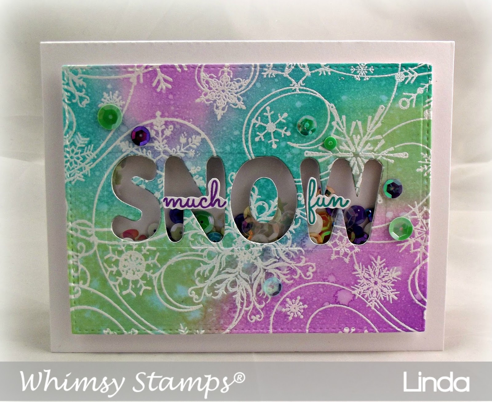 Whimsy Stamps Snow Word and Snow Caps  ̹ ˻