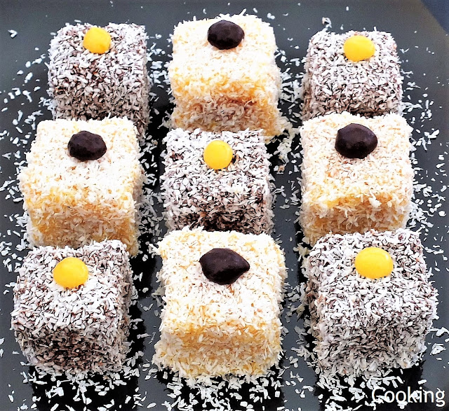 Lamingtons Recipe with chocolate and orange curd