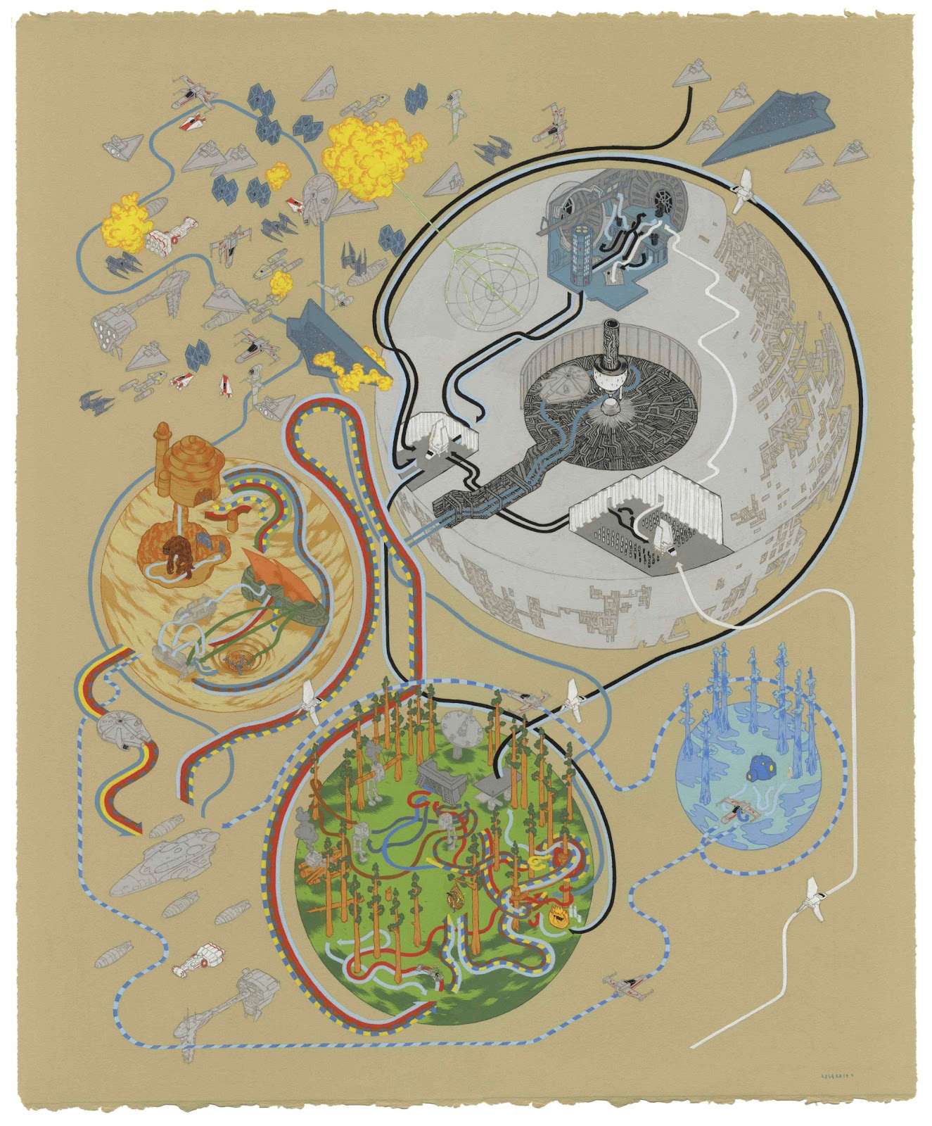 Three Awesome Star Wars Trilogy Maps By Andrew DeGraff Star Wars Three Awesome Star Wars Trilogy Maps By Andrew DeGraff Star Wars