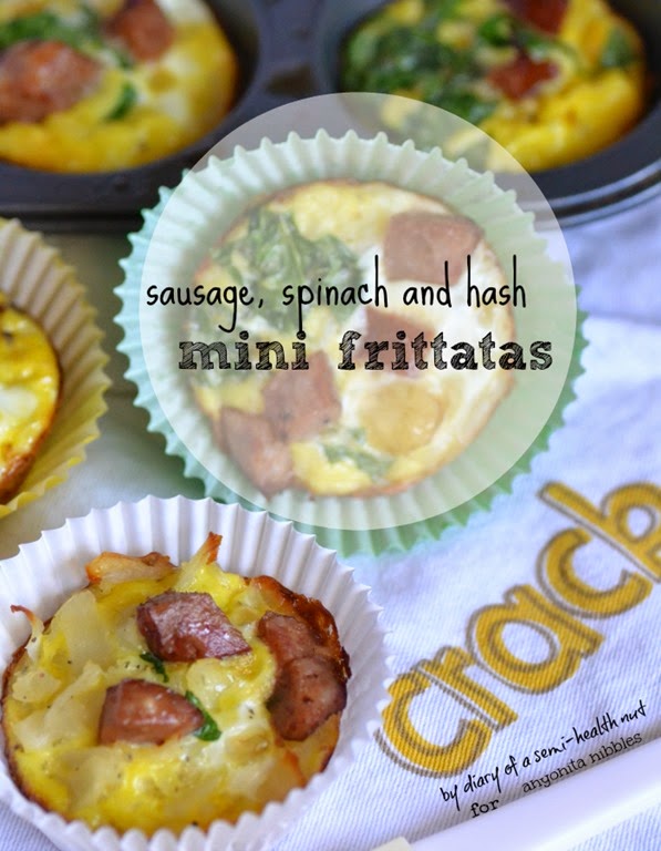 Mini Sausage,Spinach & Hash Frittatas from Diary of a Semi-Health Nut for Anyonita-nibbles.co.uk
